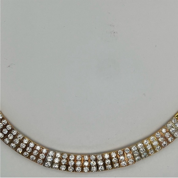 Vintage Van Cleef Tri Color Choker with Diamonds Made in France - Picture 3 of 10